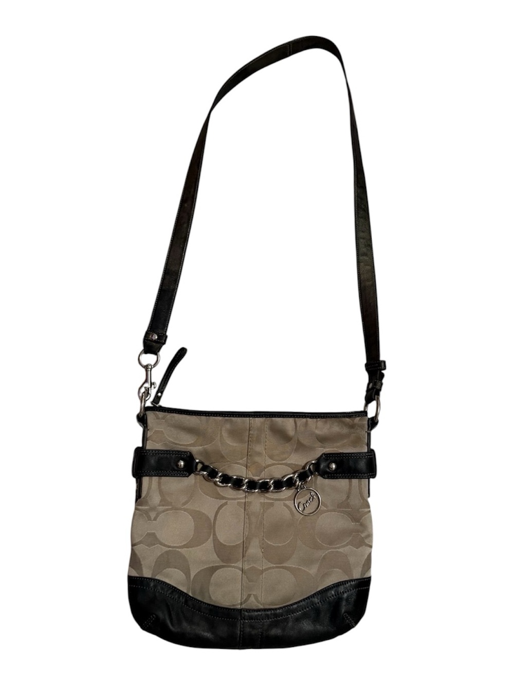 Coach Beige Signature Canvas Crossbody Bag